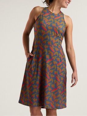 Prana De Vivre Dress in Catalina Indo Disco Print, size Large